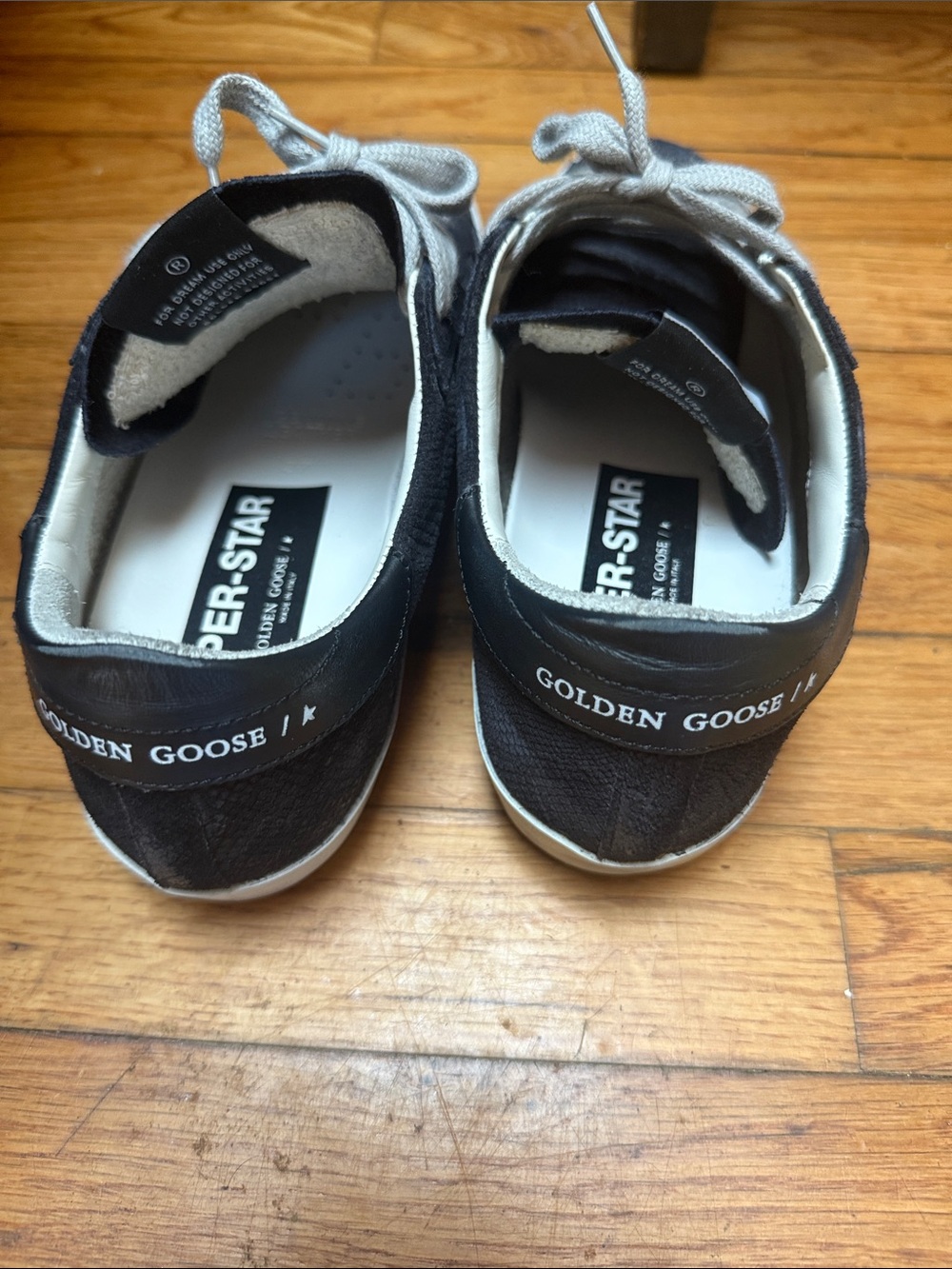 Golden Goose Black Suede Low-Top Sneakers with Gray Laces - Picture 3 of 8